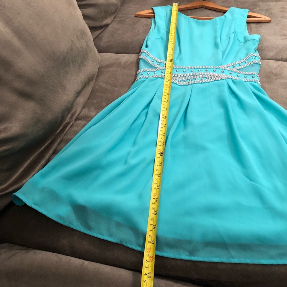 Blue Bedazzled Diamond Studded Dress - Picture 2 of 7